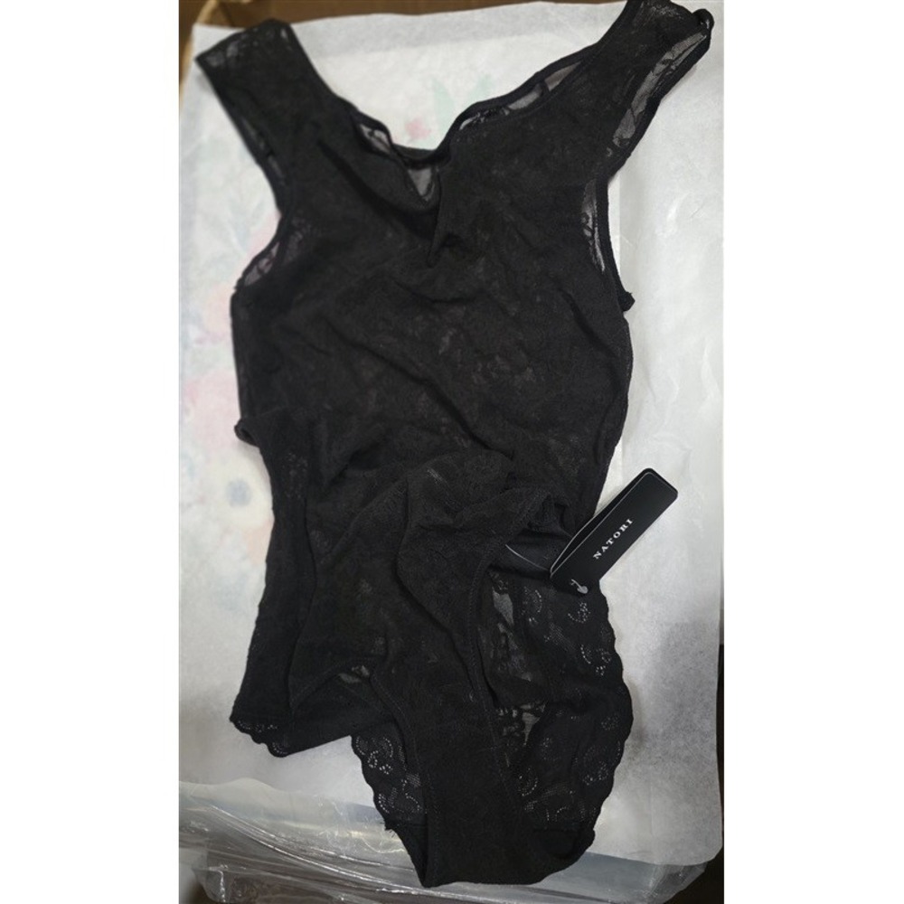 NWT Natori S Bliss Allure Lace Bodysuit 780303 Black 128380